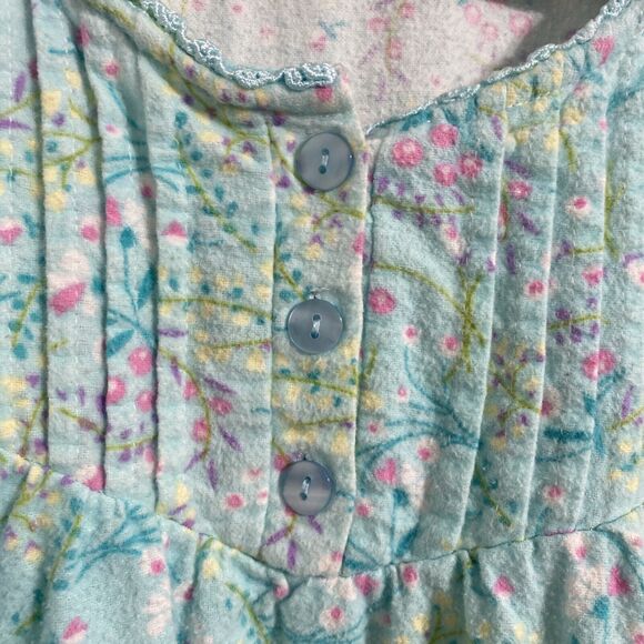 La Cera Nightgown Women's S Flannel Pockets Floral Grandma Cottagecore Peasant - Picture 6 of 16